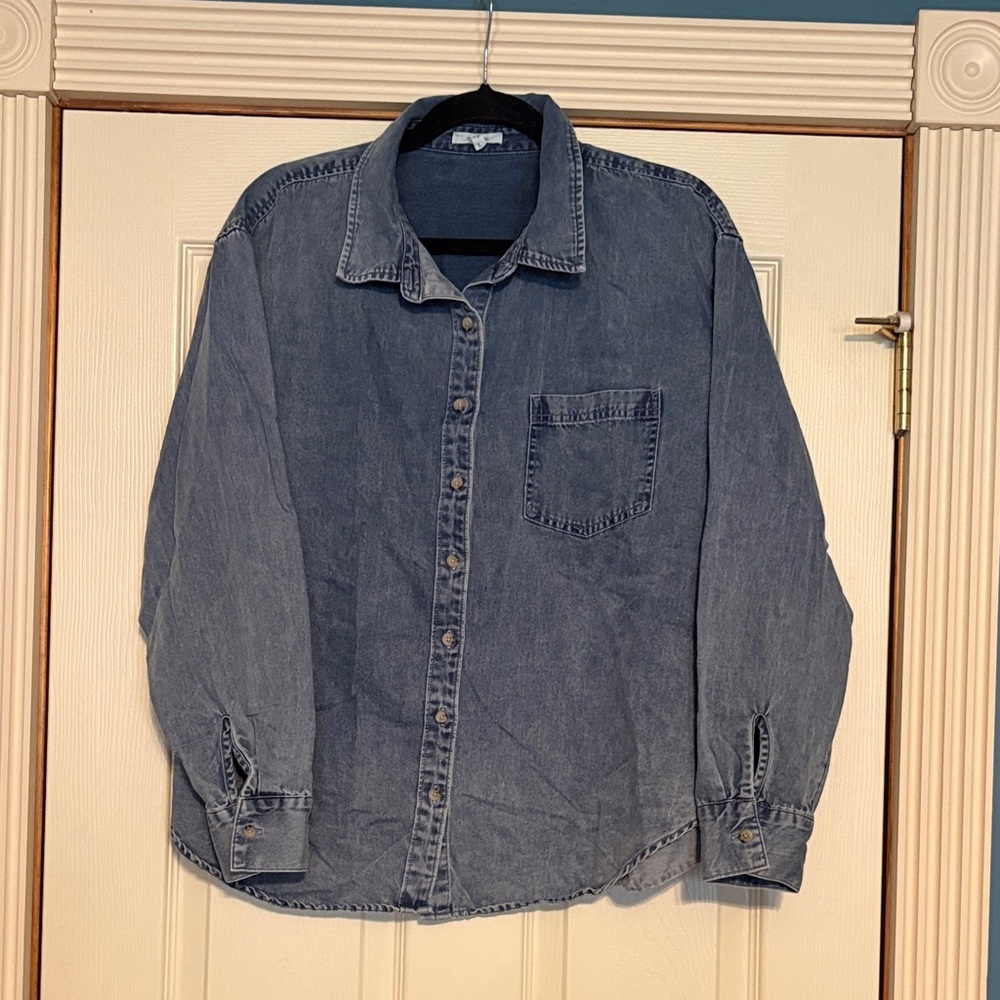 Maurices Denim Blue Button Down Shirt